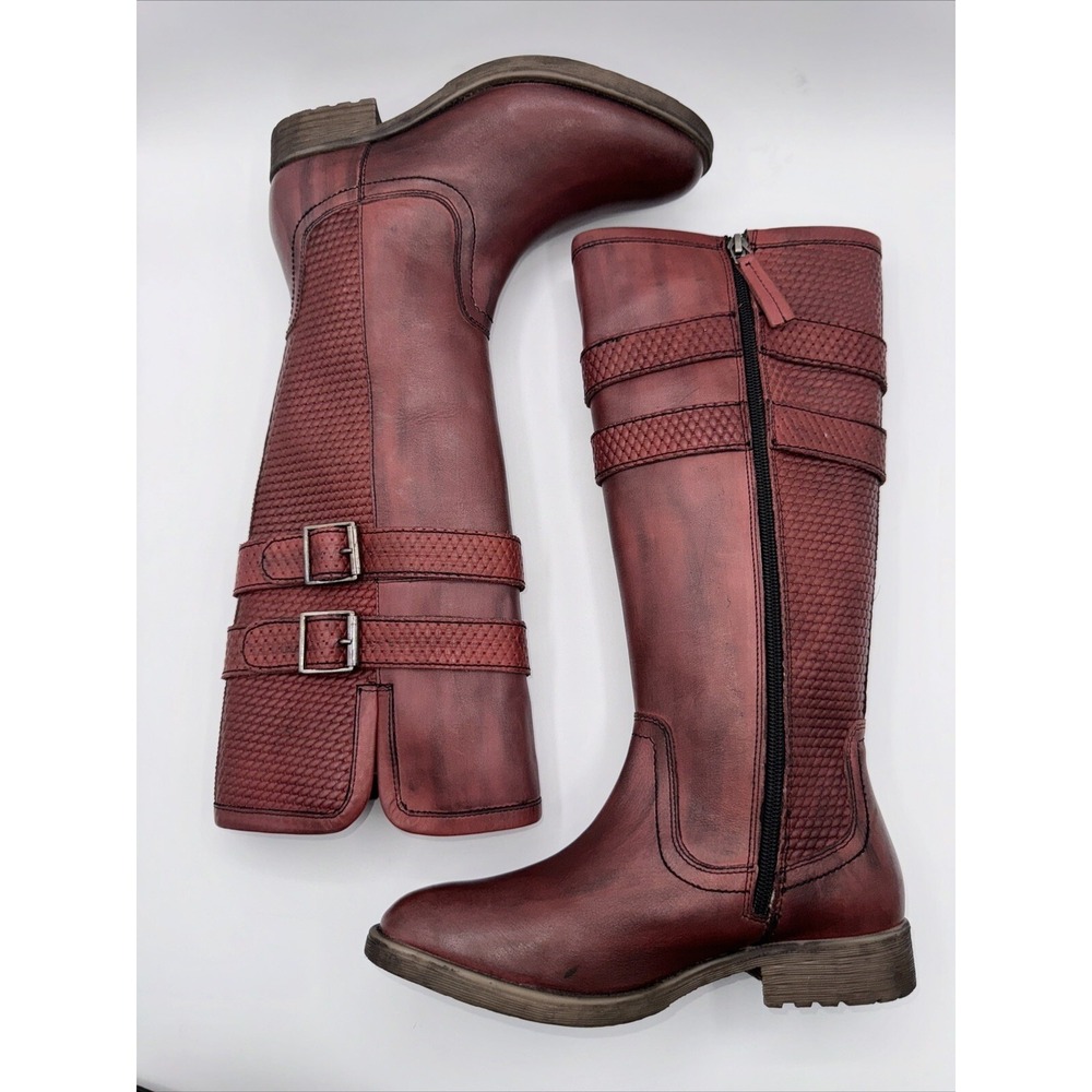 ROAN by Bed Stu Date Riding Boot Women's Size 7.5 Distressed Red Leather - Picture 3 of 14